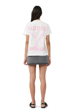 Clearance GANNI Lassiges Nightclub-T-Shirt Egret