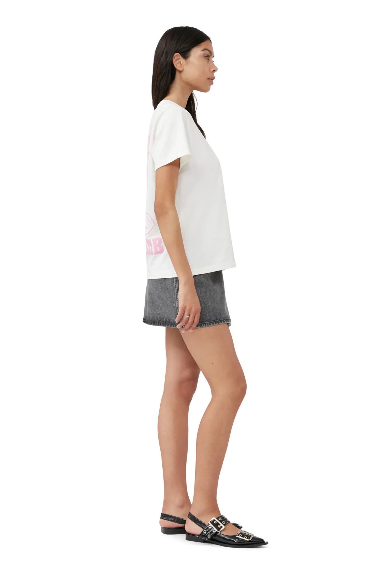 Clearance GANNI Lassiges Nightclub-T-Shirt Egret