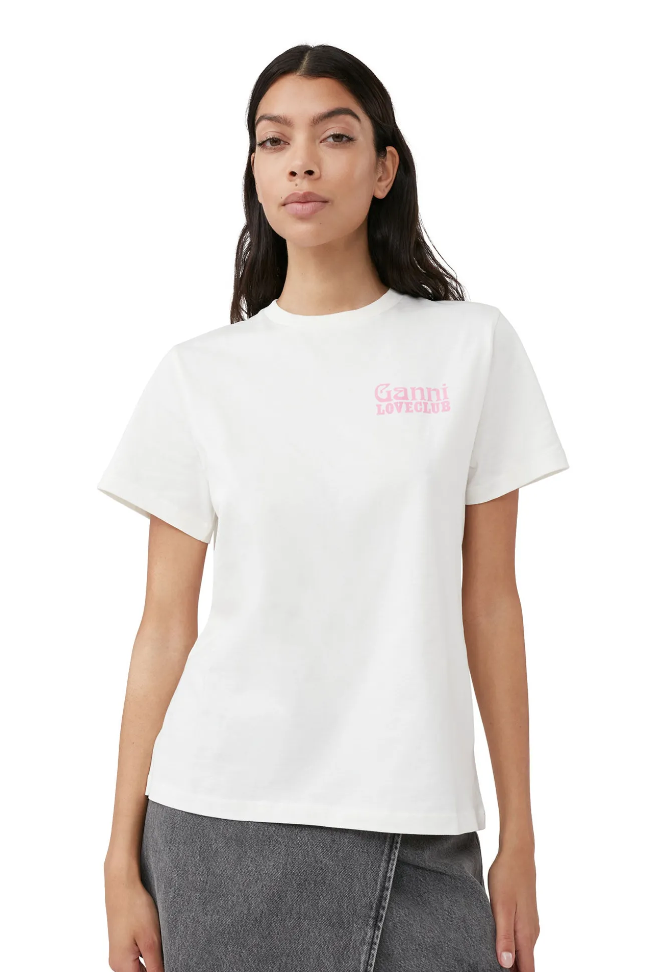 Clearance GANNI Lassiges Nightclub-T-Shirt Egret