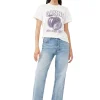 Hot GANNI Lassiges Plum-T-Shirt Egret