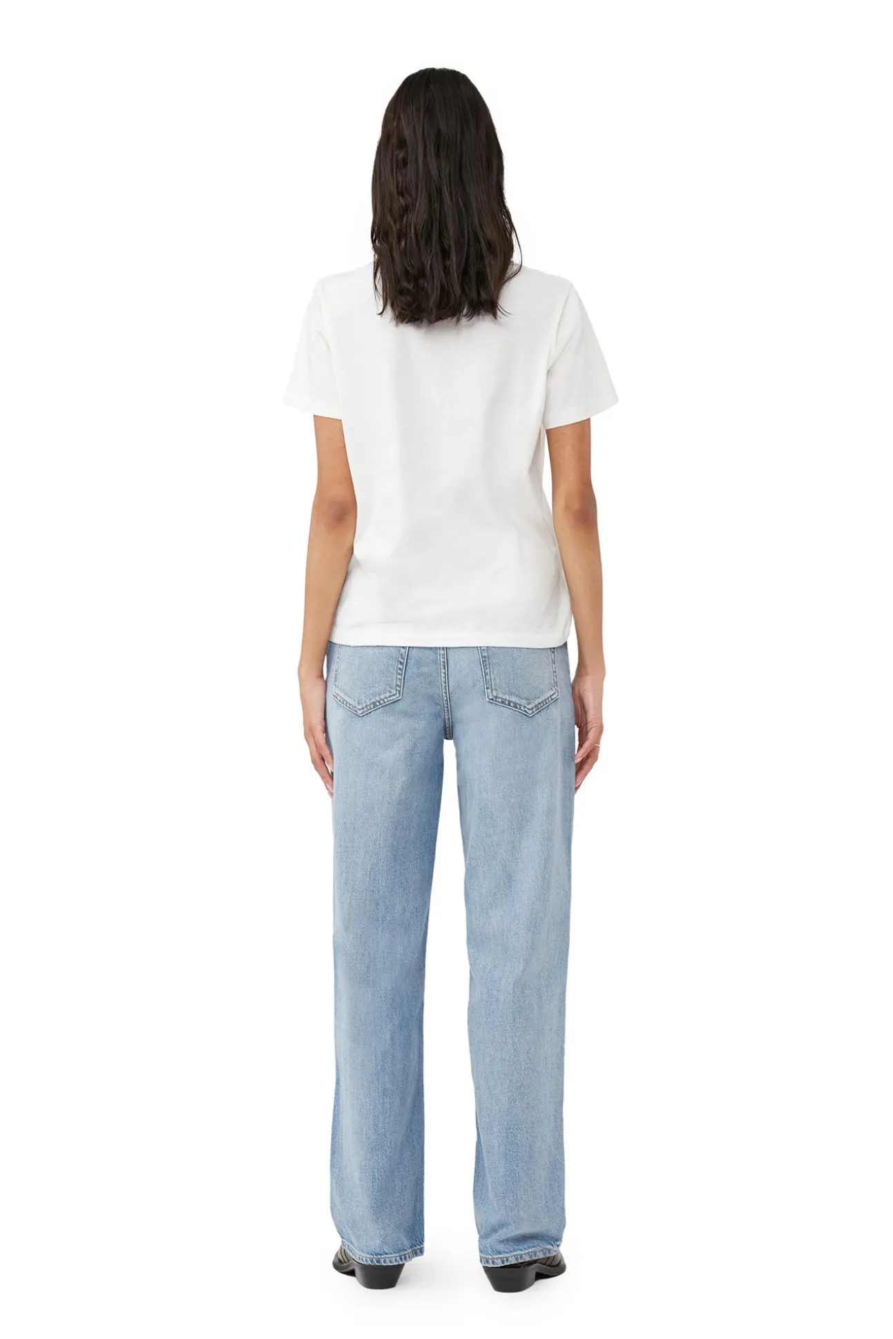 Hot GANNI Lassiges Plum-T-Shirt Egret