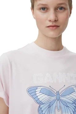 Best GANNI Lassiges Schmetterling-T-Shirt Light Lilac