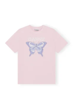 Best GANNI Lassiges Schmetterling-T-Shirt Light Lilac
