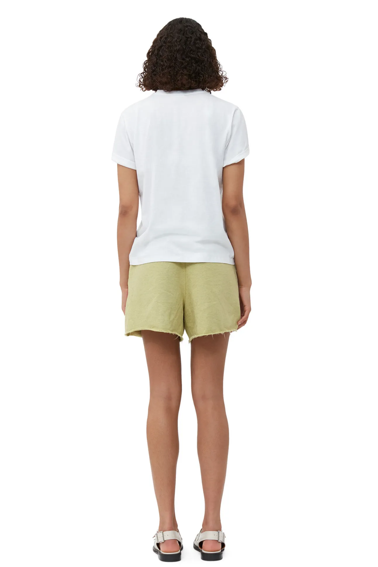 Clearance GANNI Lassiges, Weises T-Shirt Mit O-Ausschnitt Bright White