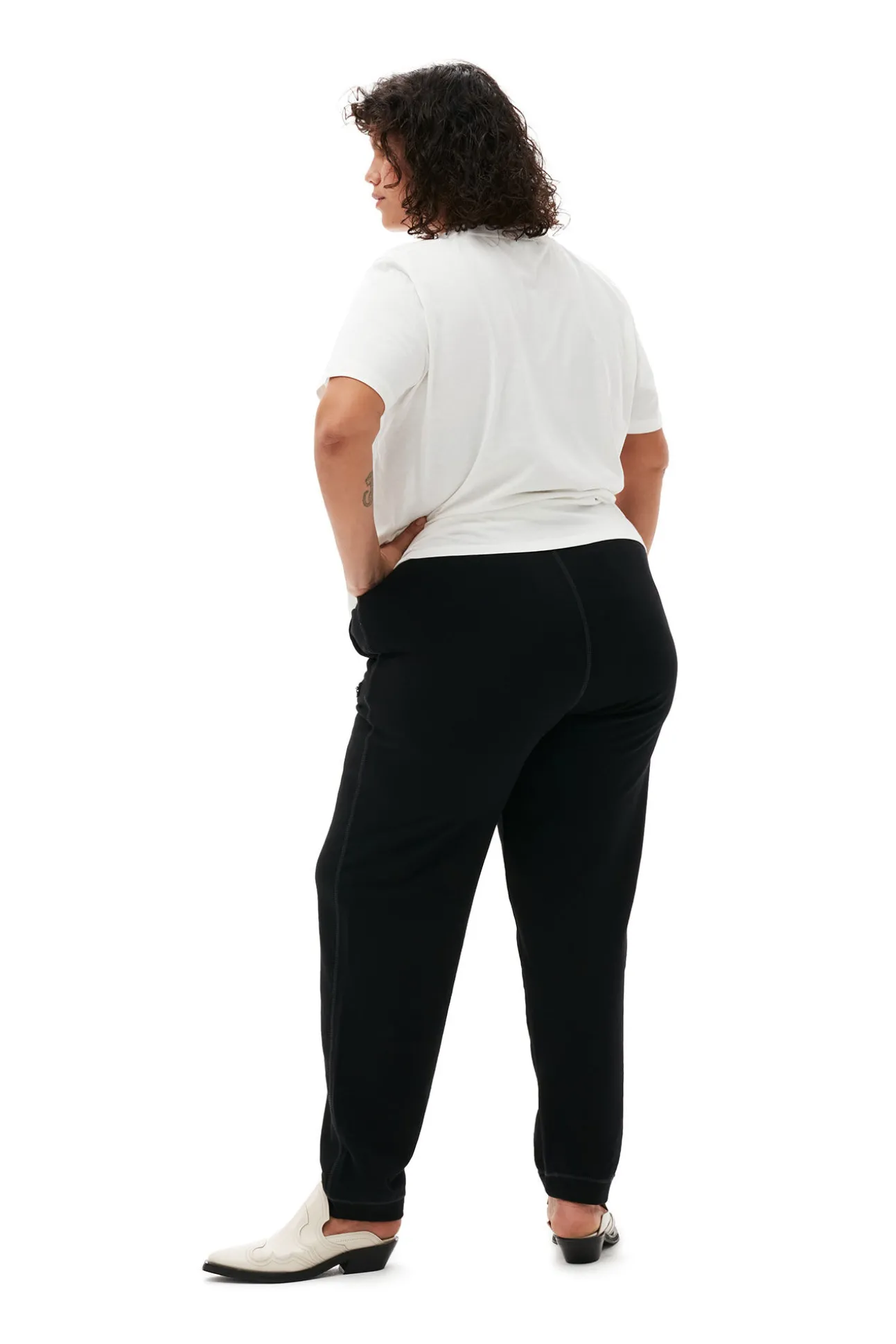 Clearance GANNI Lassiges, Weises T-Shirt Mit O-Ausschnitt Bright White
