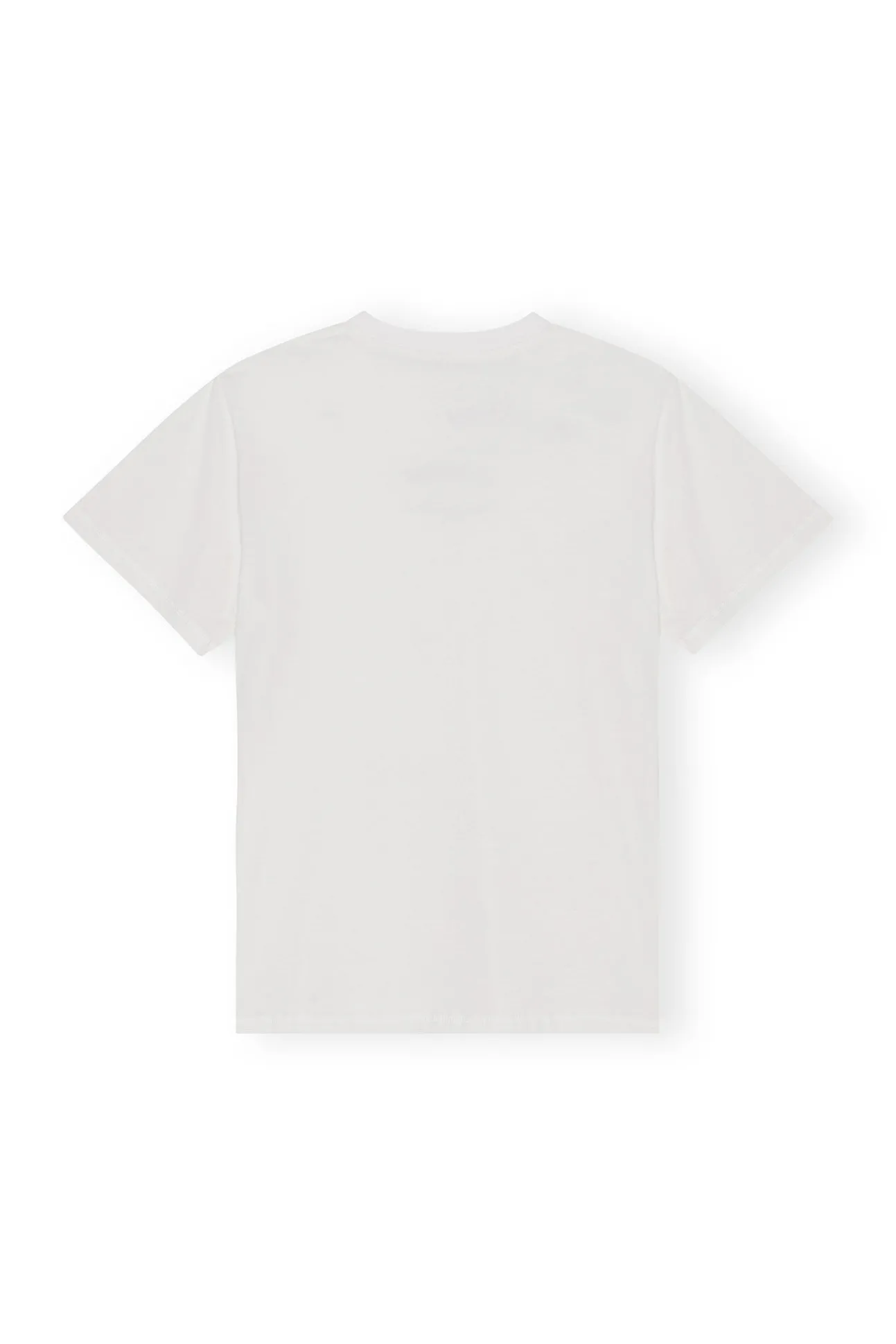 Clearance GANNI Lassiges, Weises T-Shirt Mit O-Ausschnitt Bright White