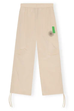 Outlet GANNI Leichte Tech-Hose Mit Kordelzug Biscotti