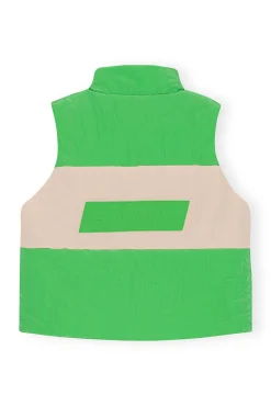 Shop GANNI Leichte Tech-Pufferweste Zum Wenden Classic Green
