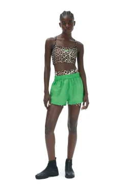 Store GANNI Leichte Tech-Shorts Mit Kordelzug Classic Green