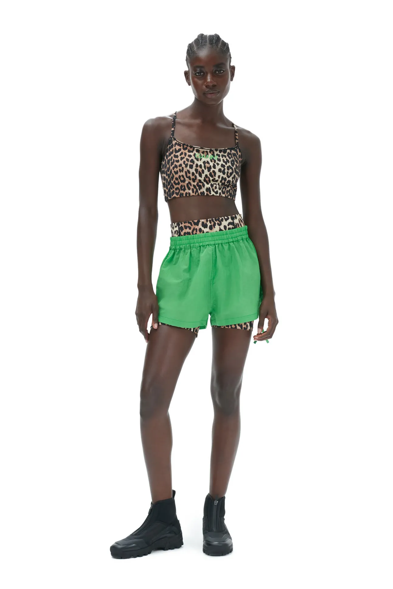 Store GANNI Leichte Tech-Shorts Mit Kordelzug Classic Green