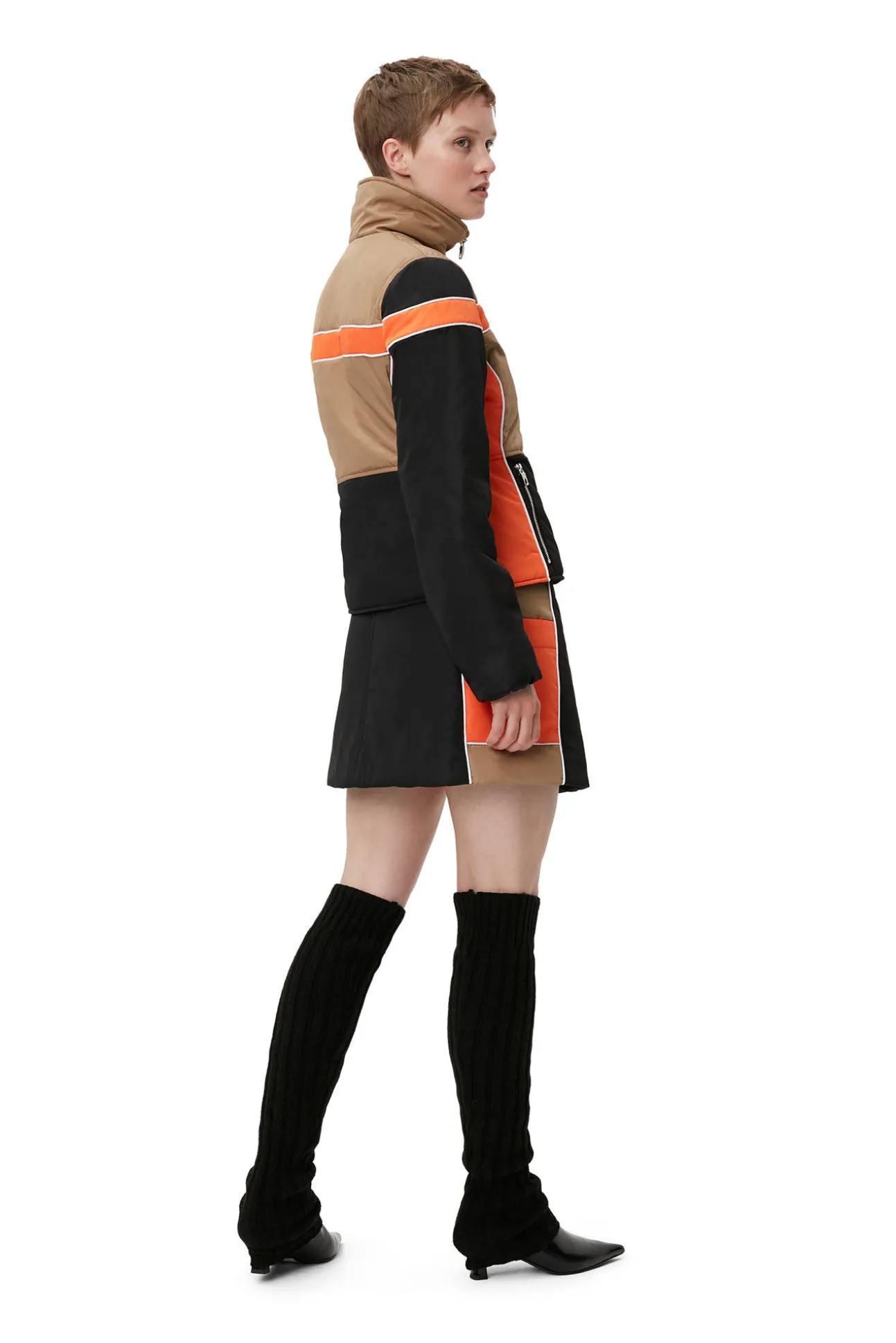 Hot GANNI Leichte, Wattierte Jacke Mit Colourblock Block Colour