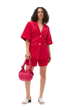 Store GANNI Leichter Glanzender Corduroy-Blazer Love Potion