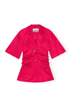 Store GANNI Leichter Glanzender Corduroy-Blazer Love Potion
