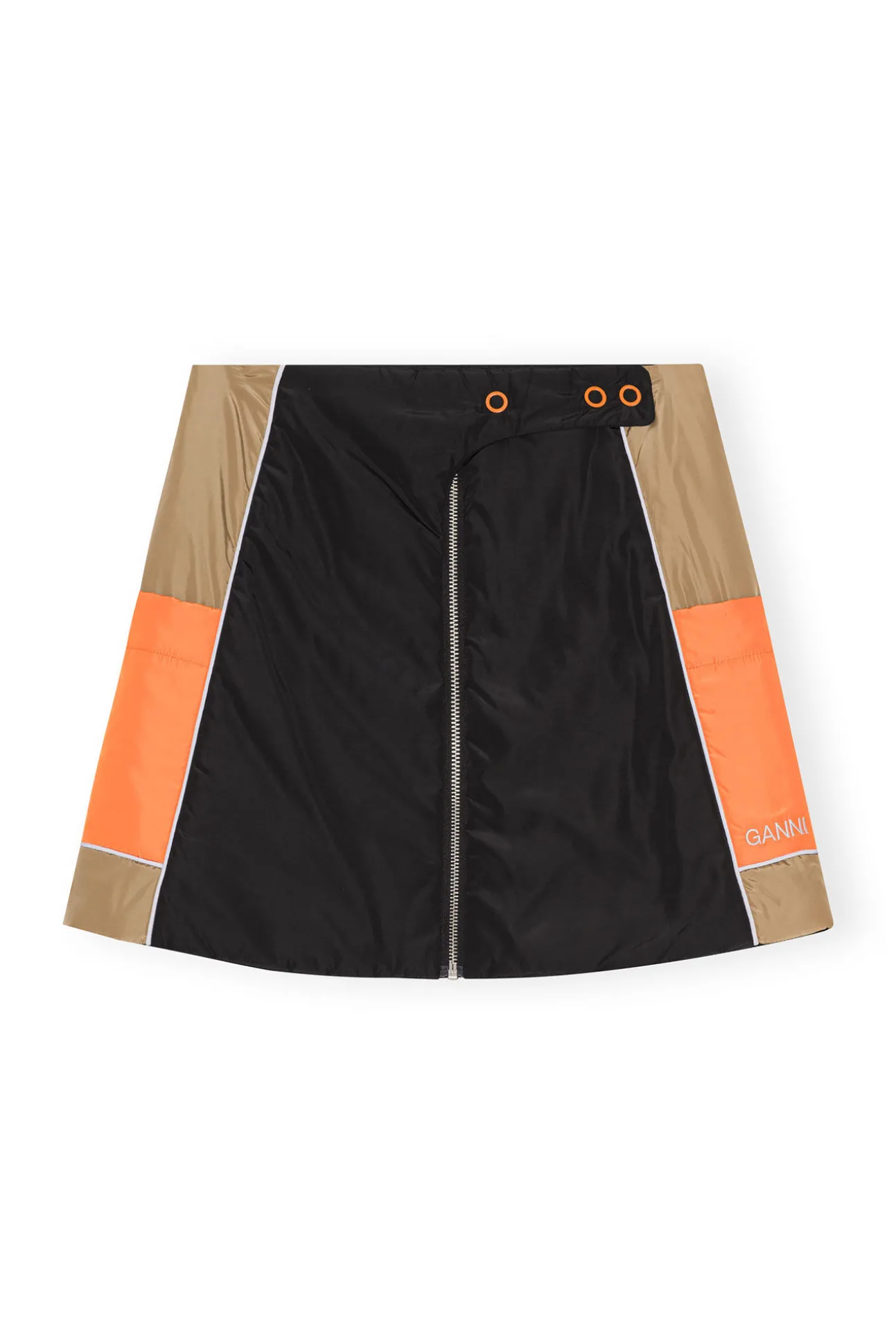 New GANNI Leichter, Wattierter Minirock Mit Colourblock Block Colour