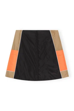 New GANNI Leichter, Wattierter Minirock Mit Colourblock Block Colour