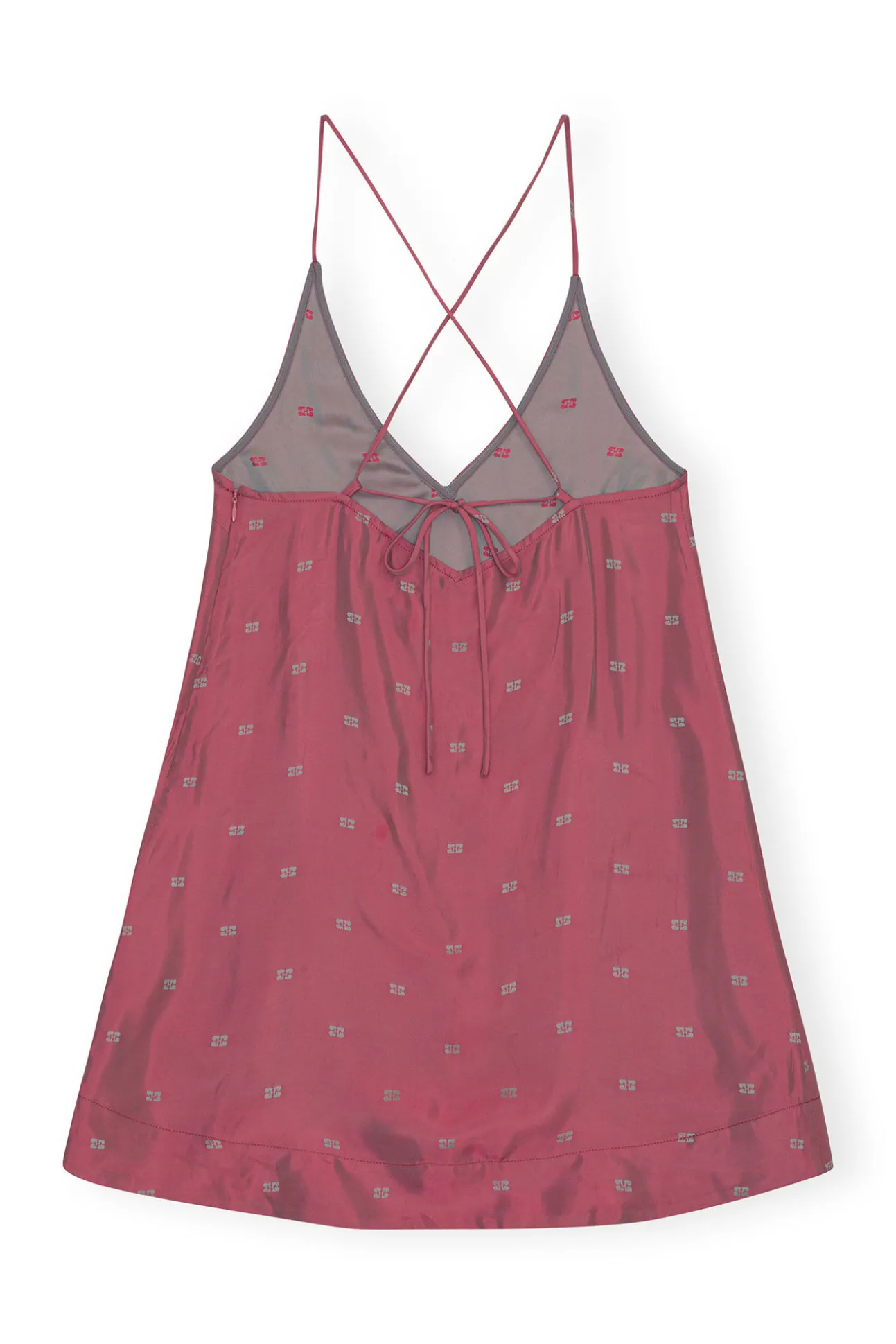 Hot GANNI Leichtes Mini-Tragerkleid Mit Jacquardriemen Love Potion