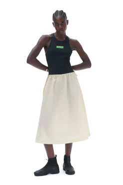 New GANNI Leichtes Tech-Kleid Mit Kordelzug Biscotti