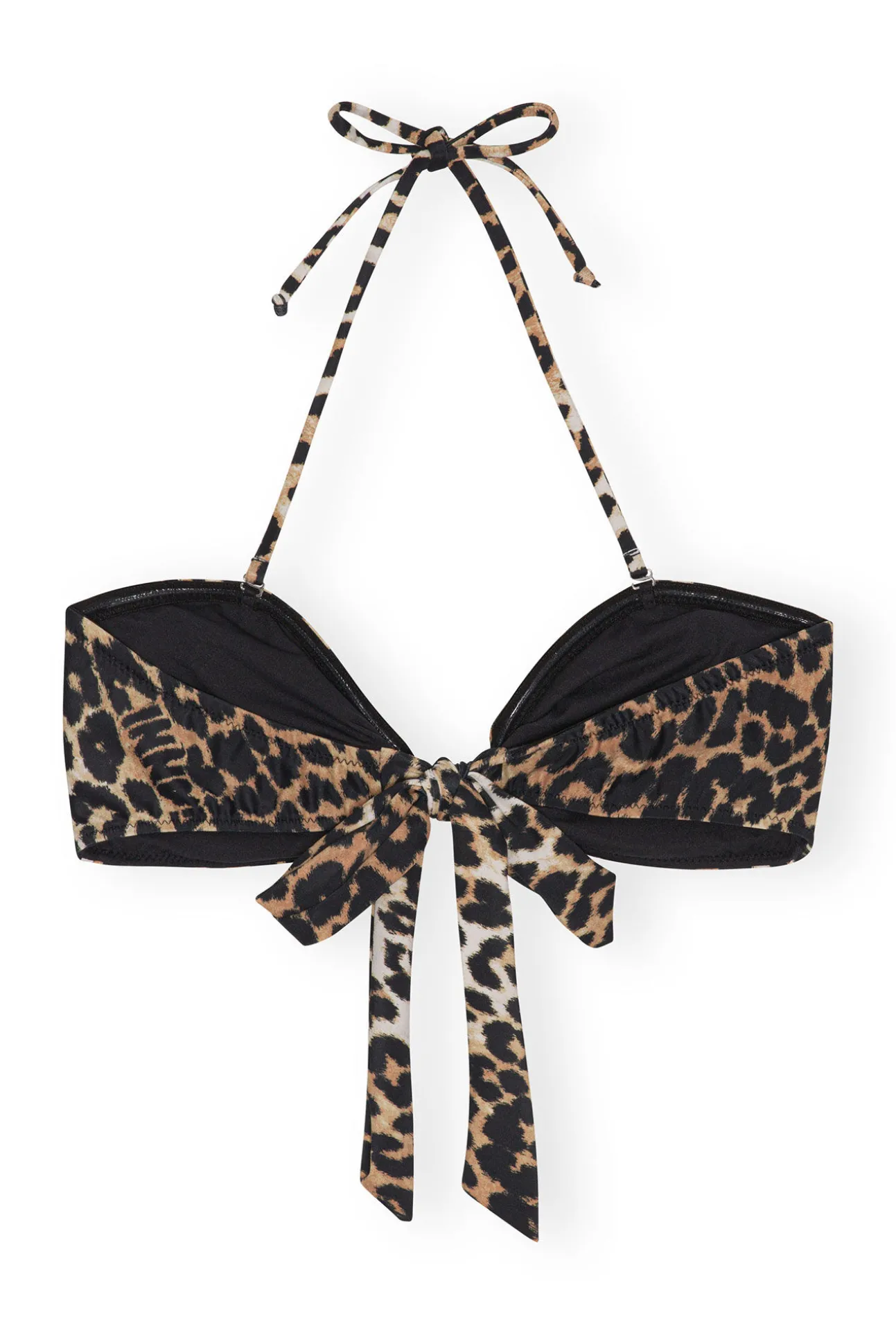 Flash Sale GANNI Leoparden-Bandeau-Bikinioberteil Aus Recyceltem Material Almond Milk