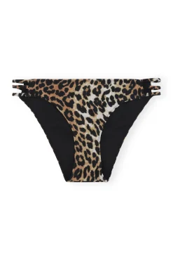 Cheap GANNI Leoparden-Bikinihose Aus Recyceltem Material Almond Milk