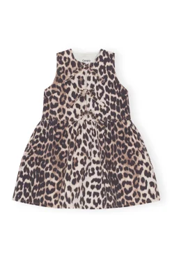 Store GANNI Leopardenminikleid Mit Band Big Leopard Almond Milk