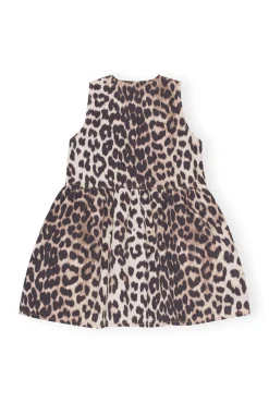 Store GANNI Leopardenminikleid Mit Band Big Leopard Almond Milk