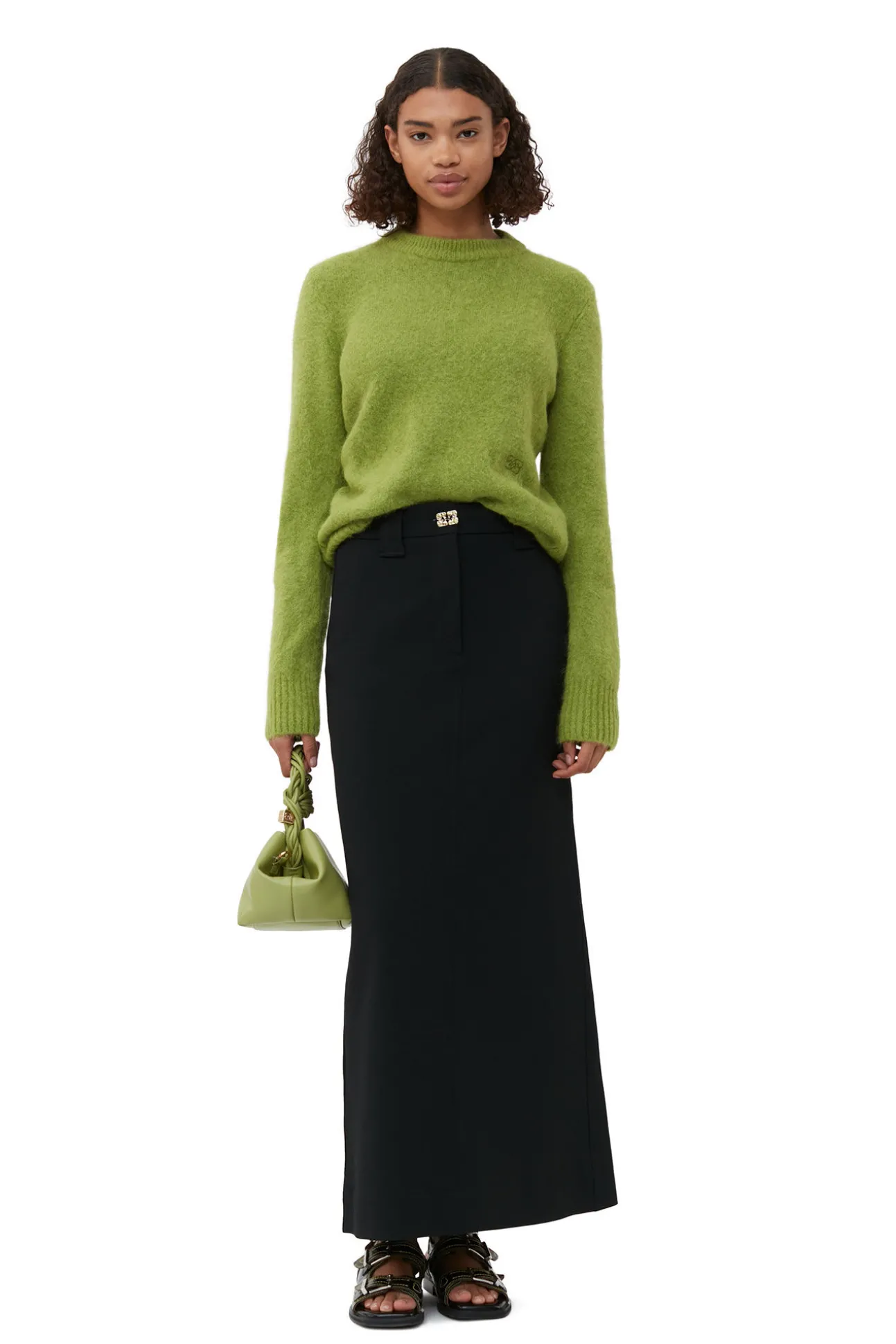 Cheap GANNI Light Khaki Bou Bag Mosstone