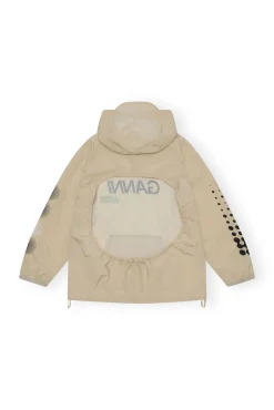 Clearance GANNI Light Tech Drawstring Hoodie Biscotti