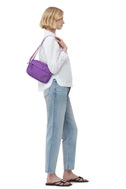 New GANNI Lila Festival-Tasche Aus Tech-Gewebe Purple Wine