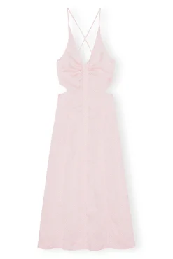 Online GANNI Lila Maxikleid Aus Satin Light Lilac