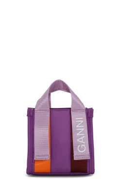 Outlet GANNI Lila Mini-Tragetasche Aus Tech-Gewebe Purple Wine