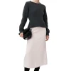 Cheap GANNI Lila Satin-Midirock Light Lilac