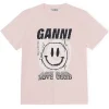 Hot GANNI „Love Club“-T-Shirt Light Lilac