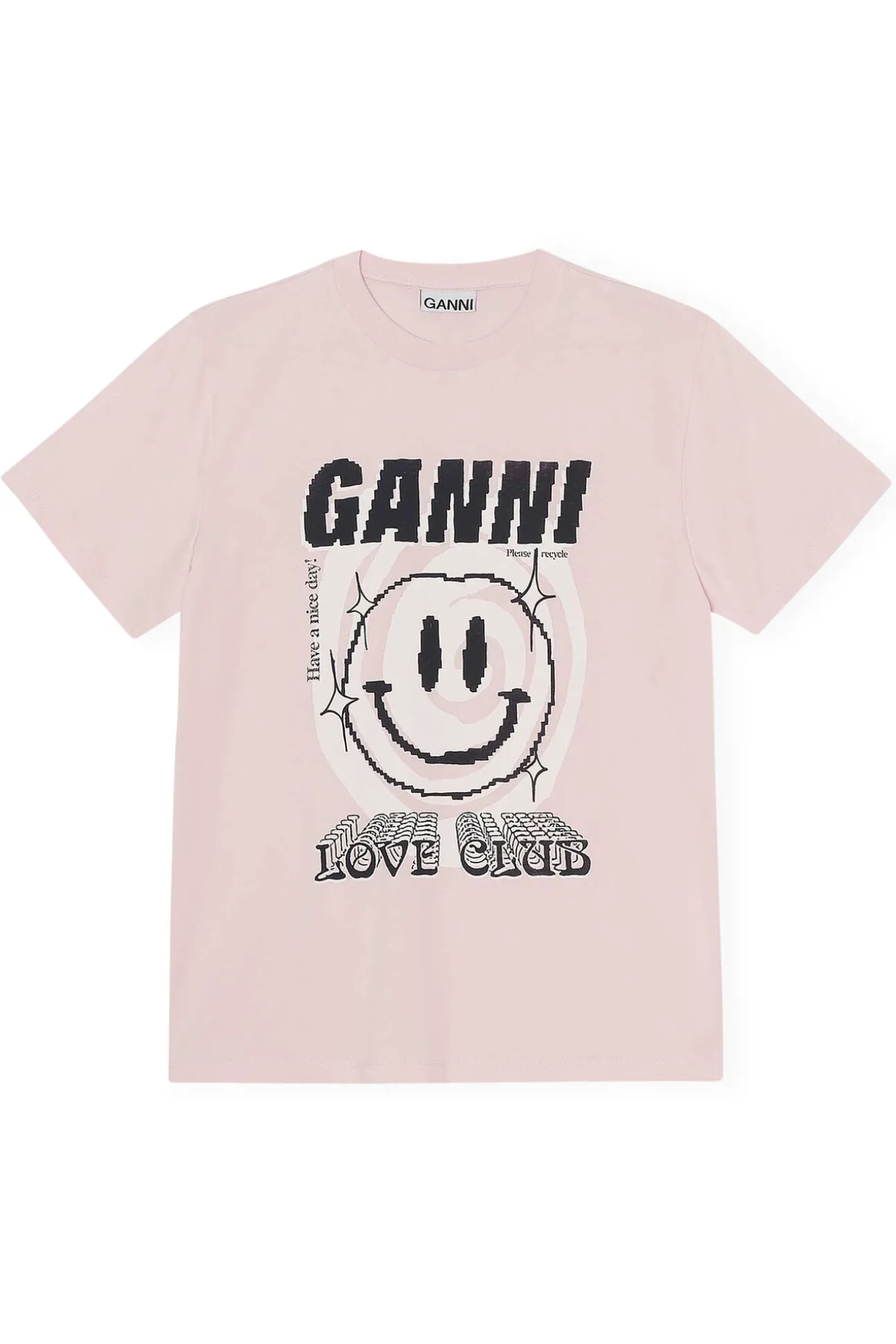 Hot GANNI „Love Club“-T-Shirt Light Lilac
