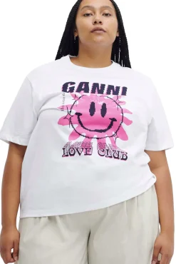 Sale GANNI „Love Club“-T-Shirt Bright White