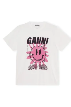 Sale GANNI „Love Club“-T-Shirt Bright White