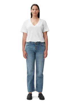 Shop GANNI Lovy Jeans Mid Blue Vintage