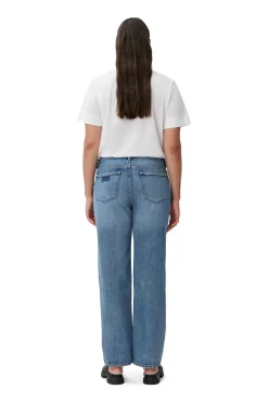 Shop GANNI Lovy Jeans Mid Blue Vintage