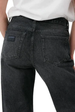 Shop GANNI Lovy Jeans Black/White Vintage