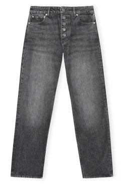 Shop GANNI Lovy Jeans Black/White Vintage