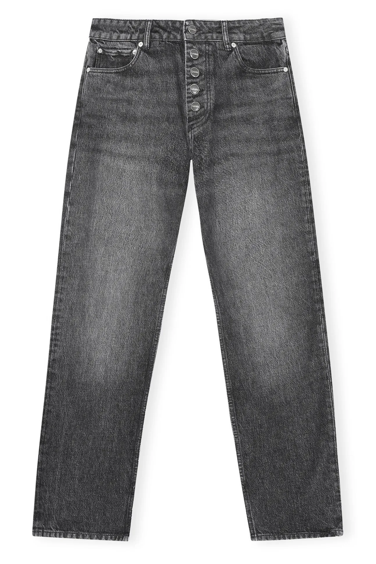 Shop GANNI Lovy Jeans Black/White Vintage