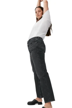 Shop GANNI Lovy Jeans Black/White Vintage