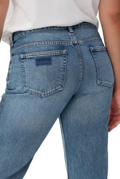 Shop GANNI Lovy Jeans Mid Blue Vintage