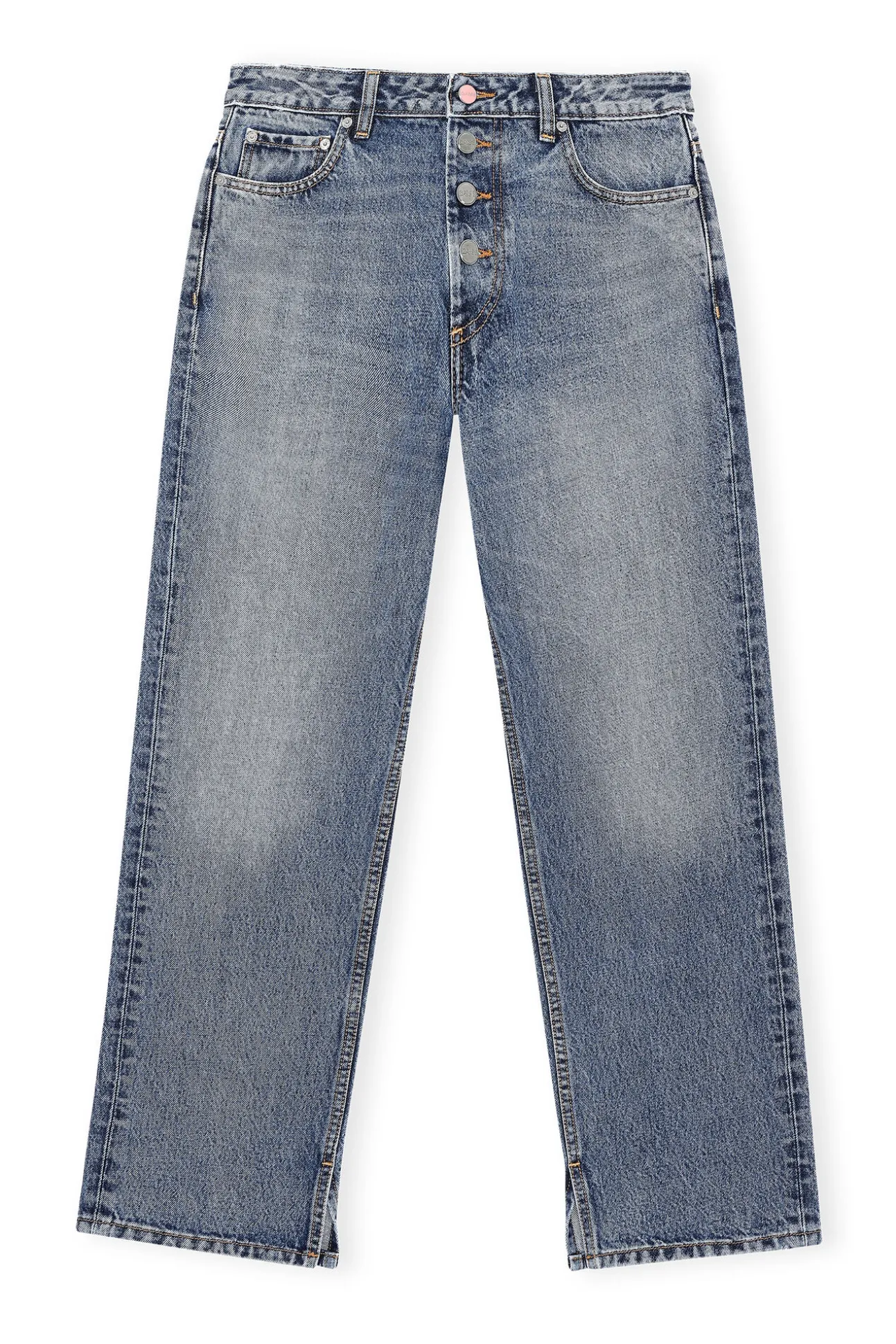 Shop GANNI Lovy Jeans Mid Blue Vintage