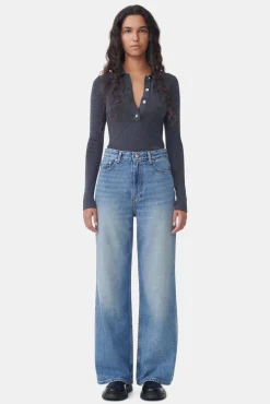 Store GANNI Magny Jeans Mid Blue Vintage