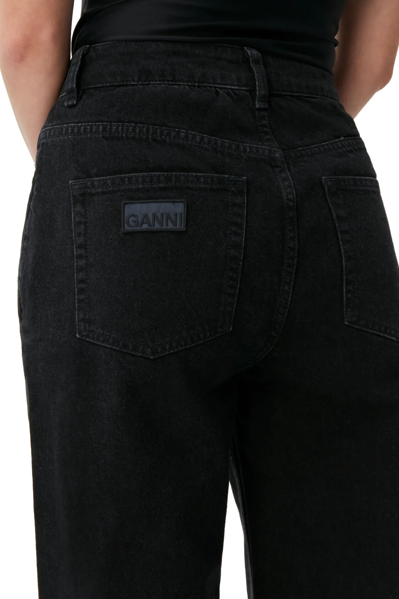 Sale GANNI Magny Jeans Washed Black/Black