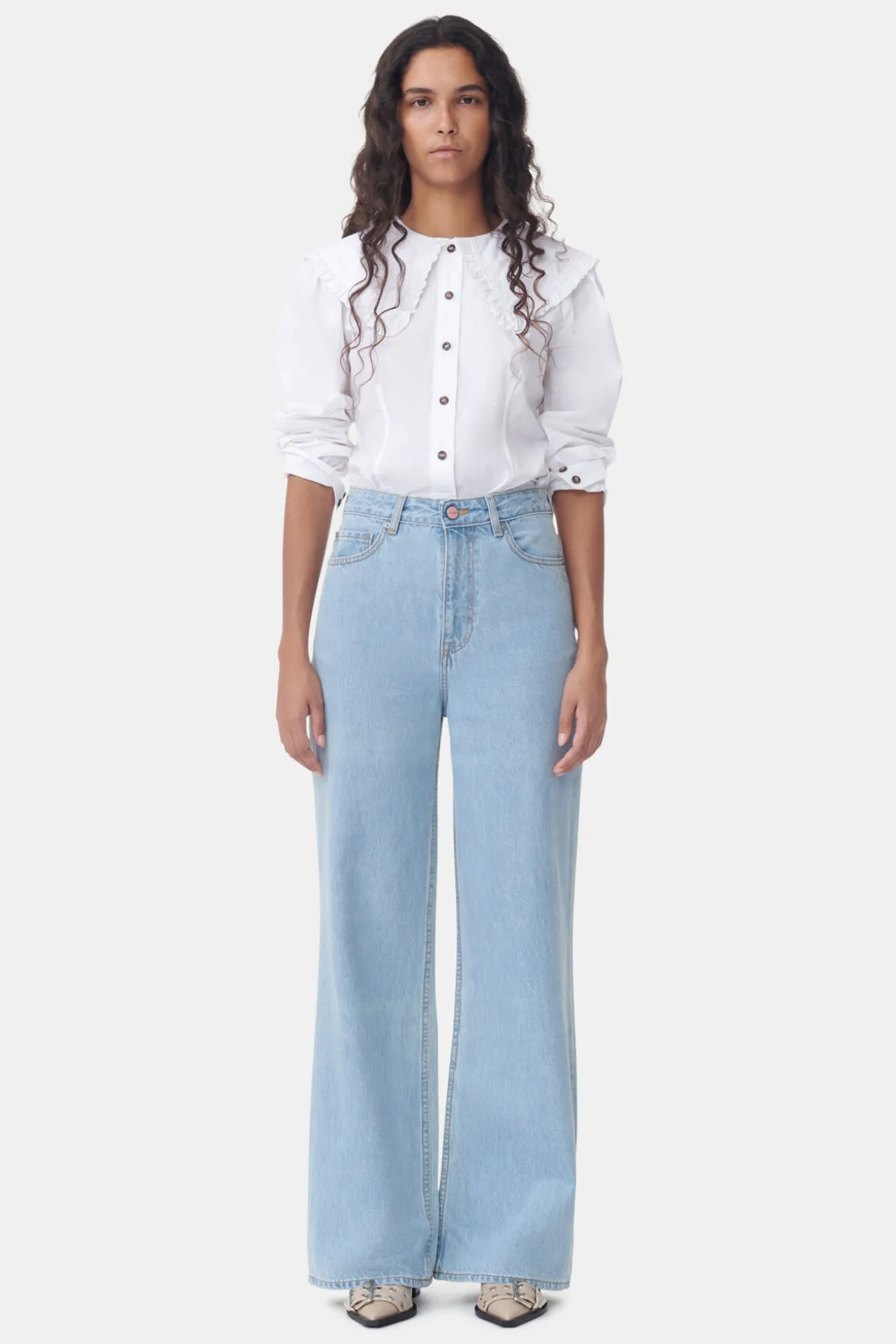 Cheap GANNI Magny-Jeans Light Blue Stone