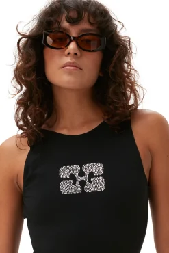 Flash Sale GANNI Matter Sporty-Badeanzug Aus Recyceltem Material Black