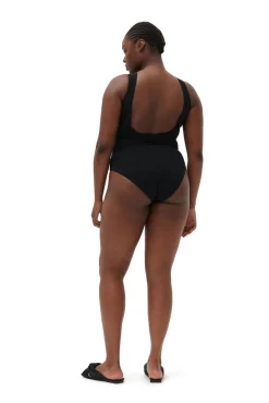 Flash Sale GANNI Matter Sporty-Badeanzug Aus Recyceltem Material Black