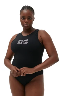 Flash Sale GANNI Matter Sporty-Badeanzug Aus Recyceltem Material Black