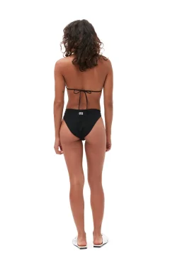 Online GANNI Mattes String-Bikinioberteil Aus Recyceltem Material Black
